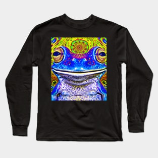 Frogger Spirit Animal (7) - Trippy Psychedelic Frog Long Sleeve T-Shirt